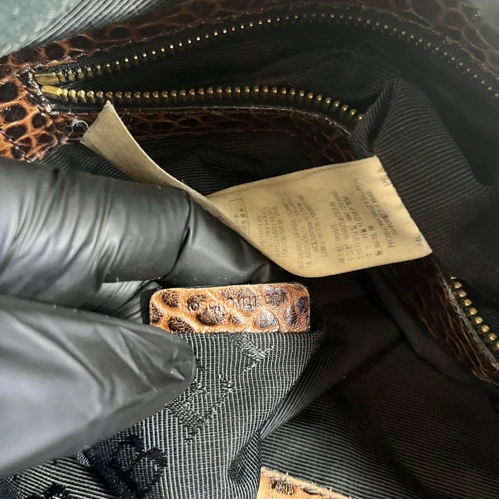 Burberry large peppled Leather Tote Bag in Brown and Black -